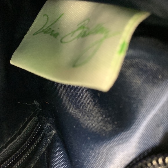 Vera Bradley Quilted Crossbody Bag Purse Navy with Polka Dots Adjustable Strap - Picture 9 of 13